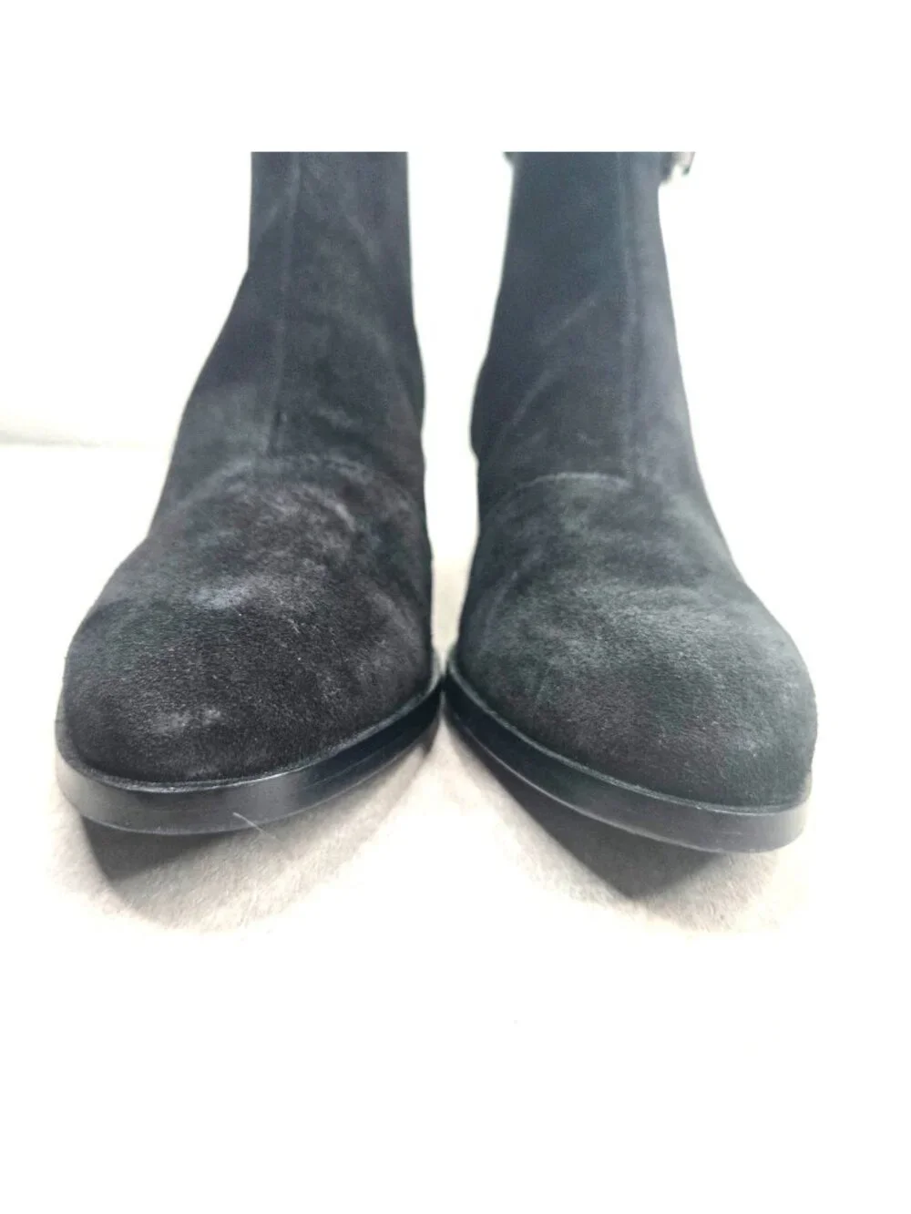 Rag & Bone Moto Boots Size 6.5 Black Suede Biker Block Heel Chelsea Ankle Bootie
